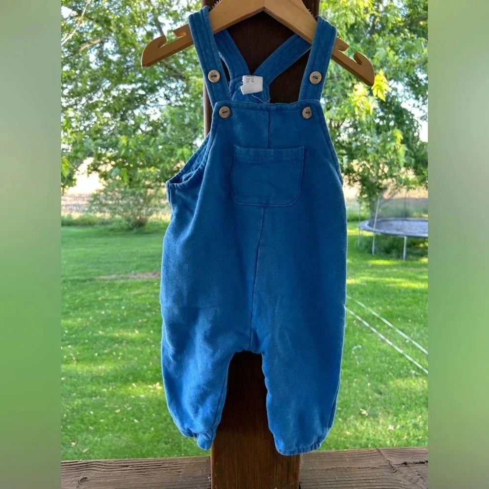 h&m blue overalls size  6-9 months vguc​